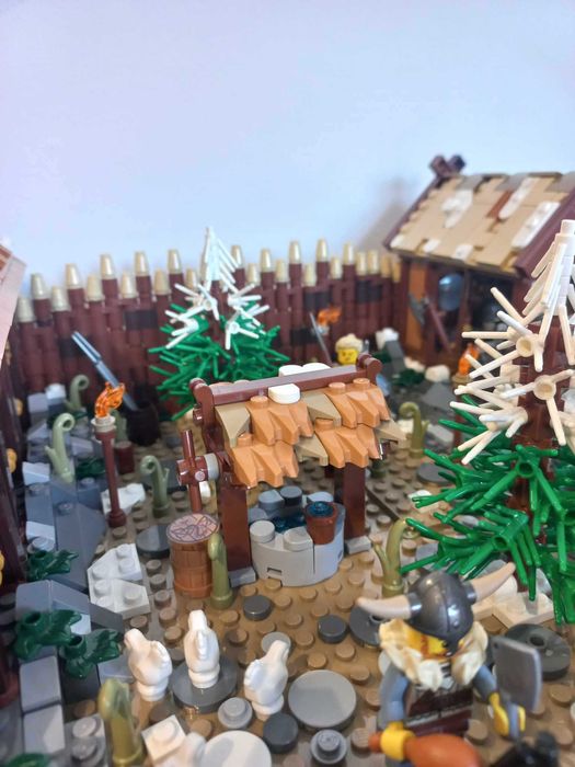 LEGO MOC Wioska wikingów + Figurki + luźne klocki