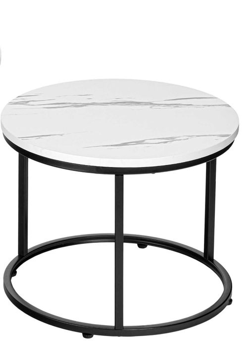 stolik loftowy GALEN SMALL BIAŁY MARMUR mały