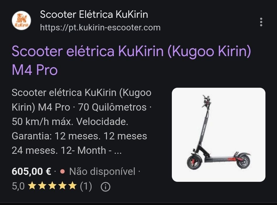 Trotinete Scooter elétrica  KUGOO KIRIN M4 pro