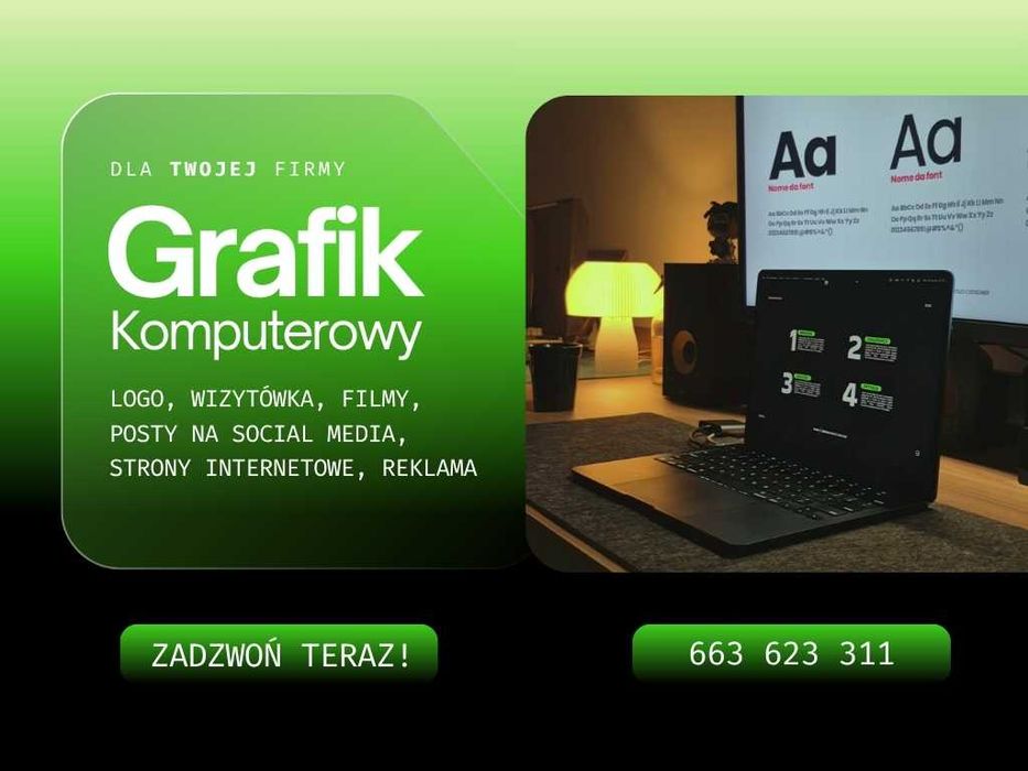 Grafik Komputerowy Twojej Firmy Logo Strona internetowa Film Reklama