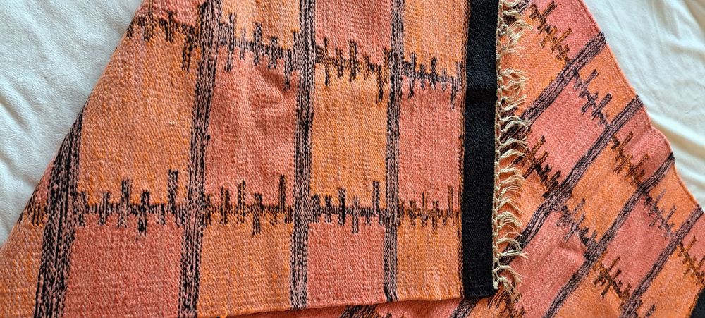 Wełniany kilim z lat 60 - tych XX wieku