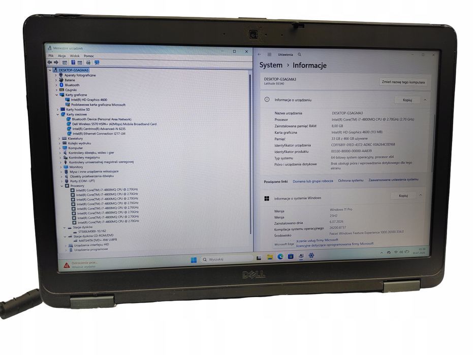 Dell Latitude E6540 i7-4800MQ 8GB 500GB FHD Radeon MODEM