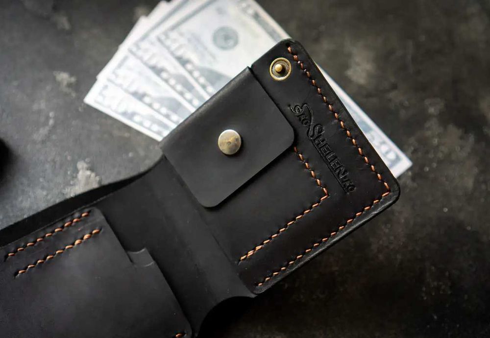 Чоловічий чорний гаманець з натуральної шкіри KESSLER black