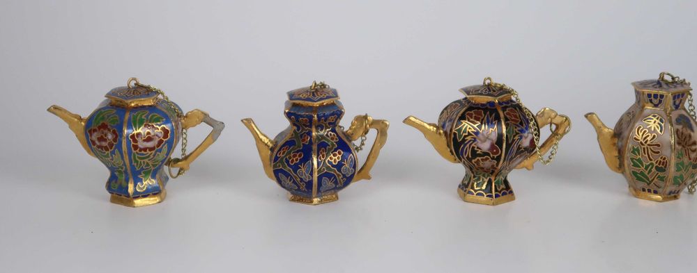 Lote de 6 bules miniatura Cloisonné