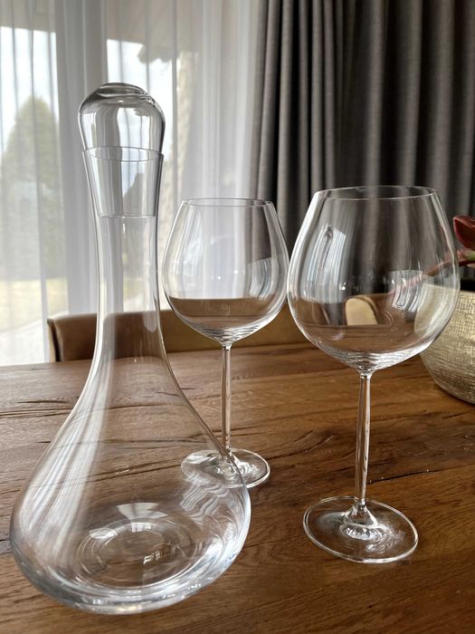 Komplet **DUŻE** 2x kieliszek do wina Burgund 839 ml + 1x karafka dekanter 1400 ml