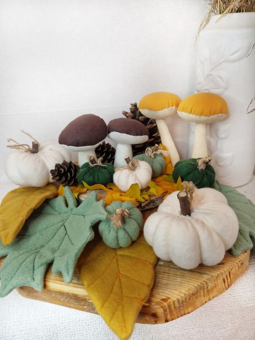 Dynia ,dynie  szyte dekoracje jesienne wnętrz