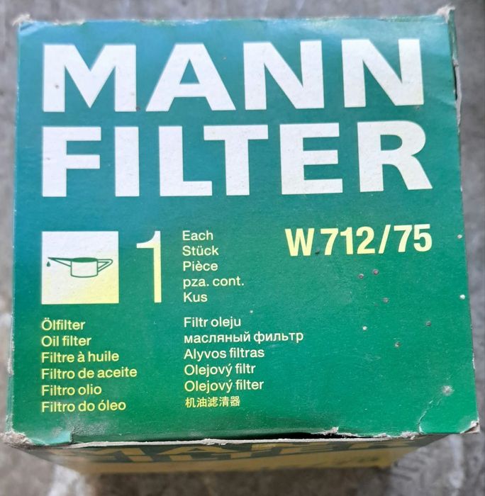 Фільтр оливний Mann Filter W712/75 Lanos Aveo Lacetti