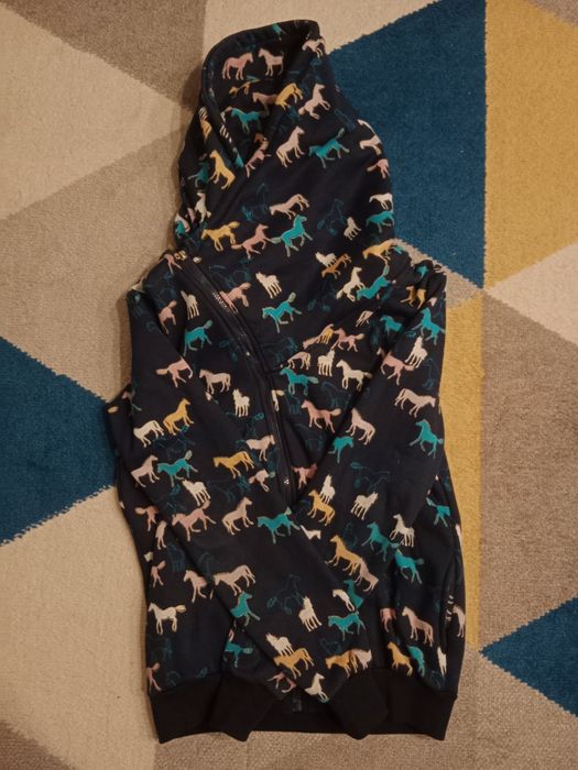 Bluza z polarem w konie koniki kolorowa asymetryczna