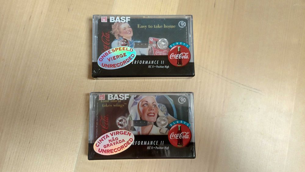 2 cassetes audio BASF novos colecionável