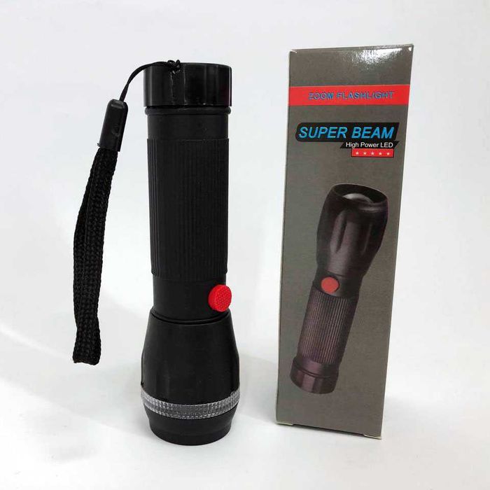 Ручной фонарик на батарейках (3хААА) с функцией зума, карманный мини фонарь