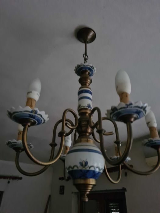 Candeeiro EXCLUSIVO louça de Viana feito á mão.