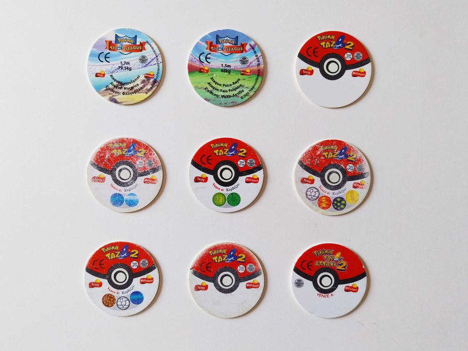9 tazos POKEMON Tazos League, Tazo 2, Tazos Attack 2 | Matutano lote