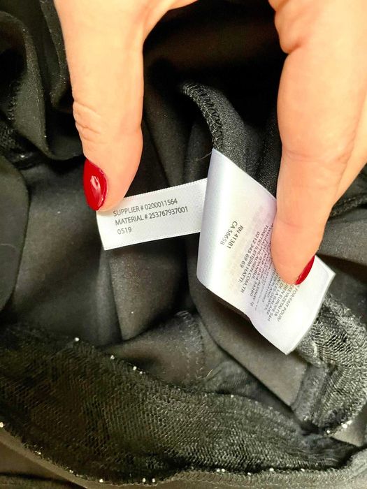 Lauren Ralph Lauren czarna elegancka sukienka midi koronkowa M