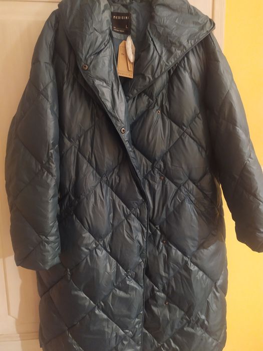 Medicine -kurtka,  piękny puchowy szmaragdowy płaszcz rozmiar L/XL now