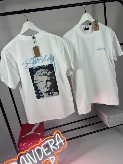 Біла футболка Stussy чоловіча S-XL | белая футболка Стусси мужская