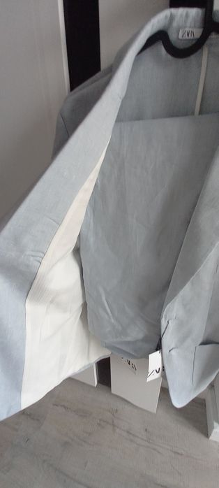 Garnitur marki Zara lekki letni jasnoniebieski