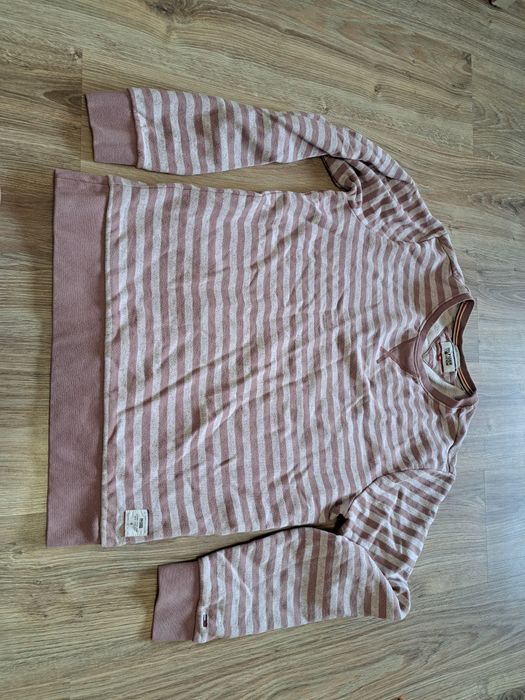Bluza pudrowa w paski m hilfiger