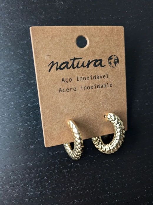 Brincos novos aço - Natura