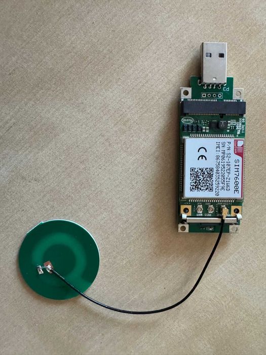 SIMCOM SIM7600E LTE GPS Mini Moduł Pcie + adapter USB + Antena 4G