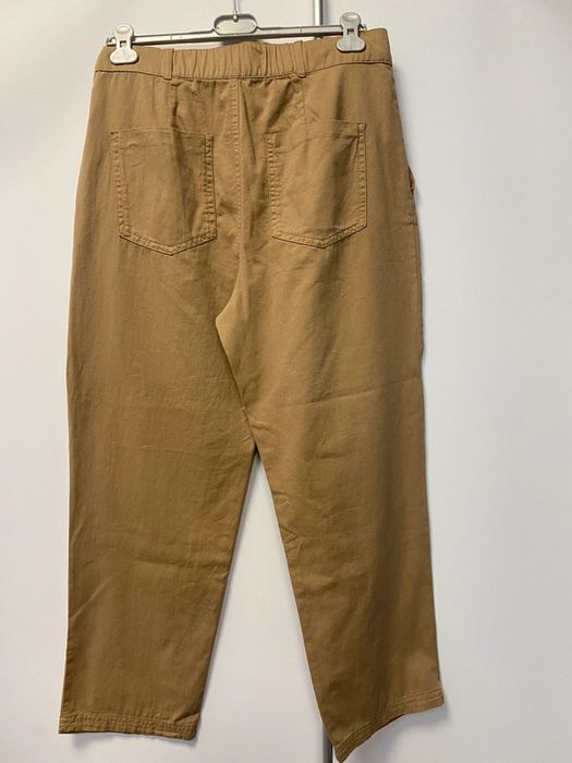 MNG mango spodnie chinos baggy wysoki stan kamel camel karmel chinosy