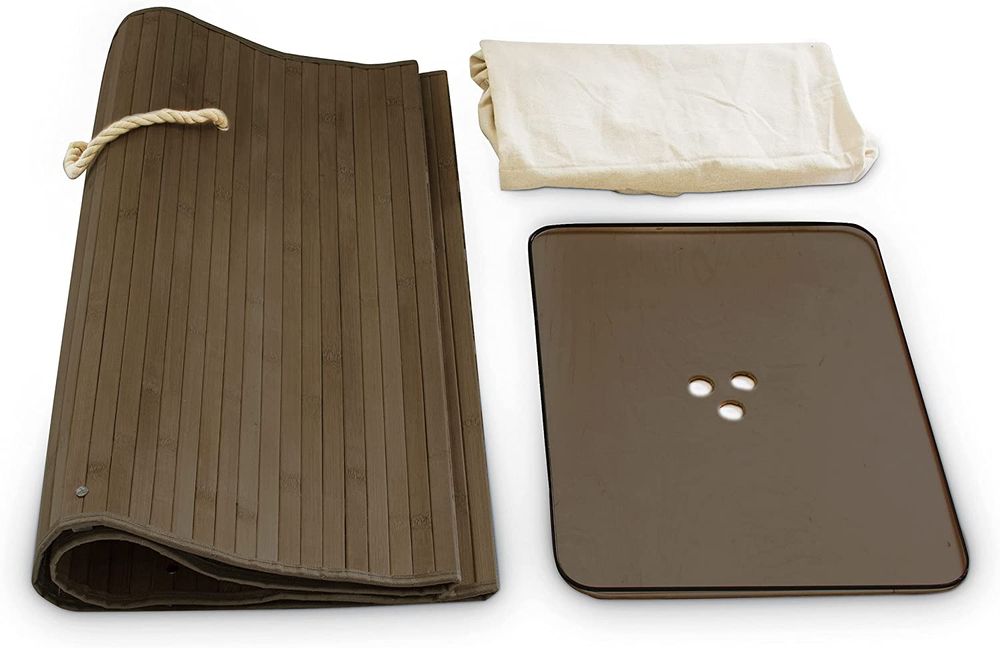 Kosz na pranie z przykrywką bambusowy składany Relaxdays 83l