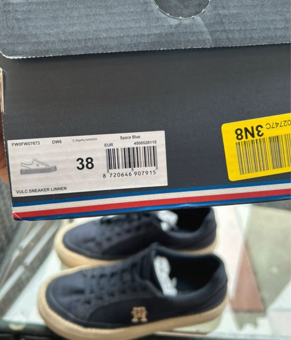 Buty Tommy Hilfinger trampki lniane granatowe rozmiar 38 damskie