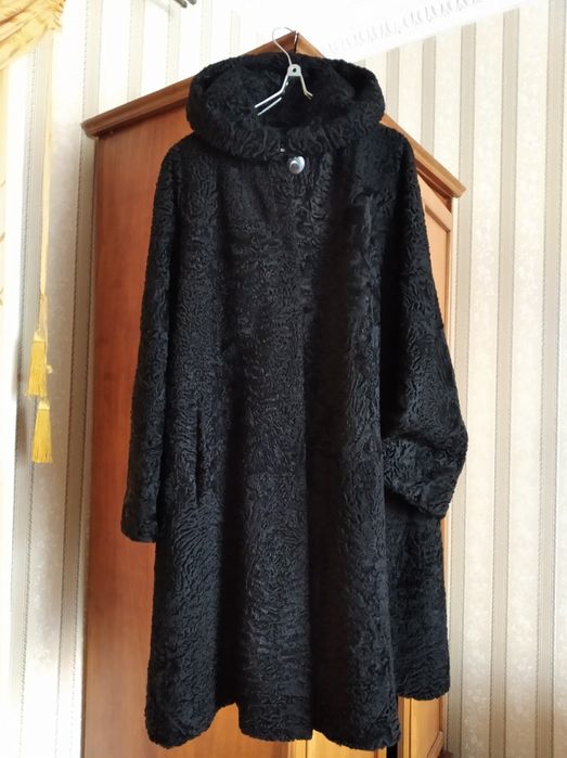 НОВАЯ luxury шуба+ манто из каракульчи(L-XL)дизайнер М. Волосовская.