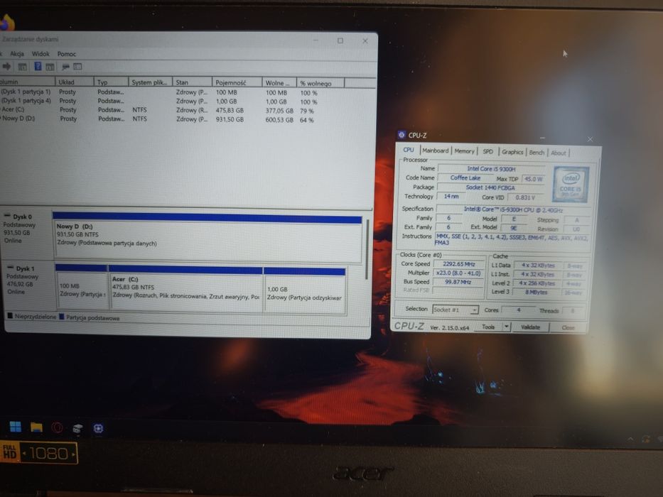 Acer Nitro 5 AN515-54 15,6" i5, 1x16GB, 1660ti