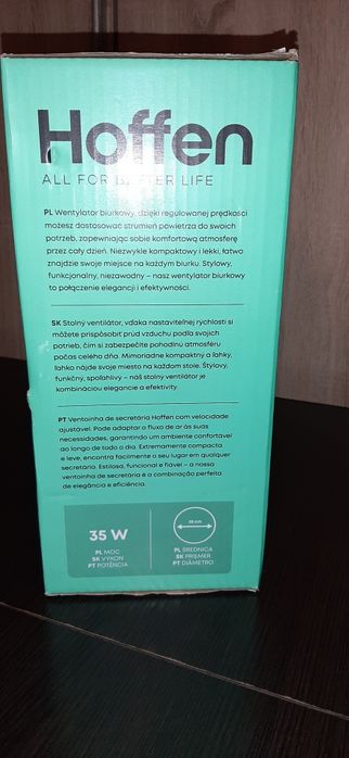 Wentylator biurkowy Hoffen 30cm CZARNY