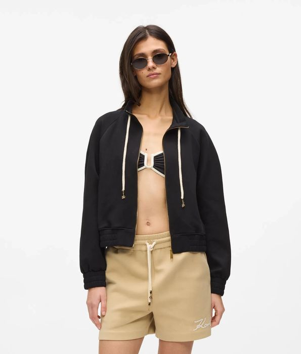 Karl lagerfeld bluza damska rozpinana na zamek ze stójką czarna xs u5a