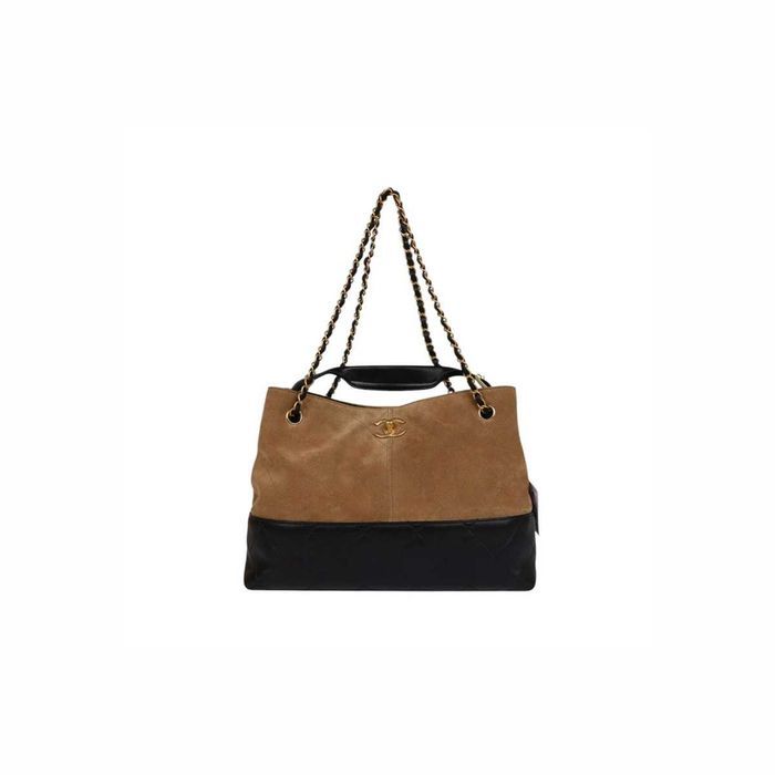 Сумка Small Shopping Bag Suede Calfskin Shiny Lambskin Вrown\Black