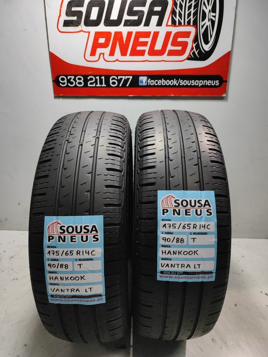 2 Pneus semi novos Hankook 175/65R14C Oferta dos portes