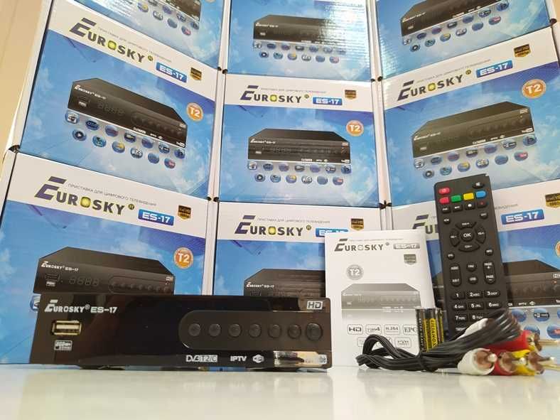 Тюнер приемник приставка Т2 EuroSky ES-17 YouTube IPTV MeGoGo DVB-C/T2