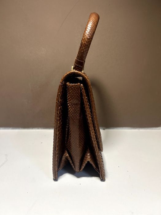 Mala Vintage Pele Lagarto e Cobra Anos 60 Cognac Feita à Mão