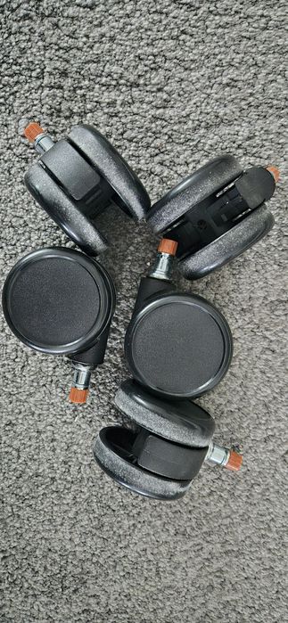 Zestaw 5 kółek do krzeseł biurowych, 11 x 22 mm