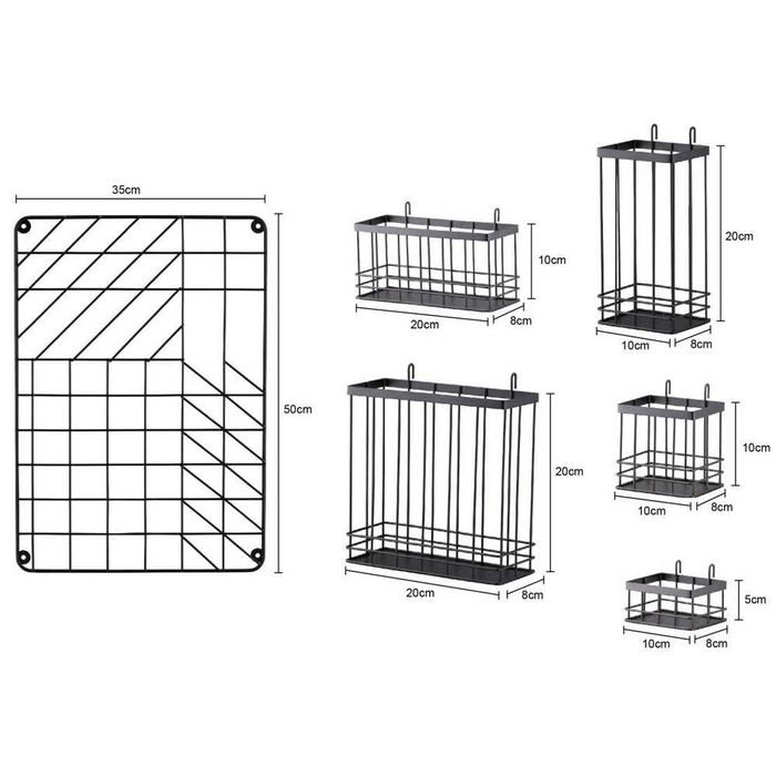 Półka ścienna, organizer, półka wisząca, szer x wys: 35x50cm, Welltime