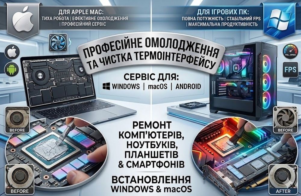 Ремонт ноутбуків комп'ютерів Встановлення Windows Віндовс