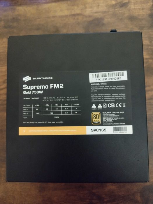 Zasilacz komputerowy SilentiumPC Supremo FM2 80 Plus Gold 750W