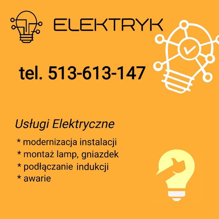 Elektryk. Montaż instalacji / przeróbki/ indukcje / awarie