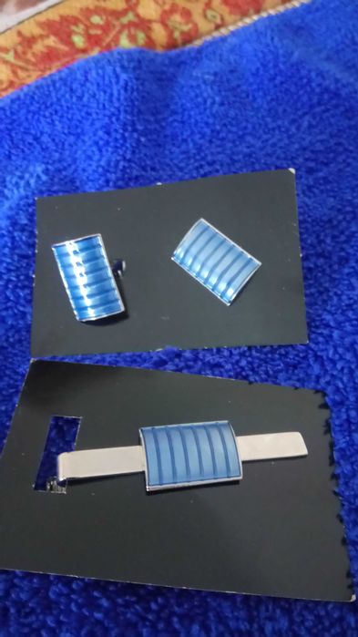 Запонки, заколки для галстука, мужской набор. Турция. Цена за набор.