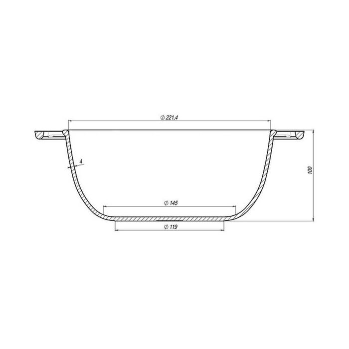 Котелок 3л, Ø22см чавунний з алюмінієвою кришкою (Т402С2)