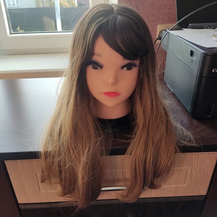 Перука темно русий пісочний омбре