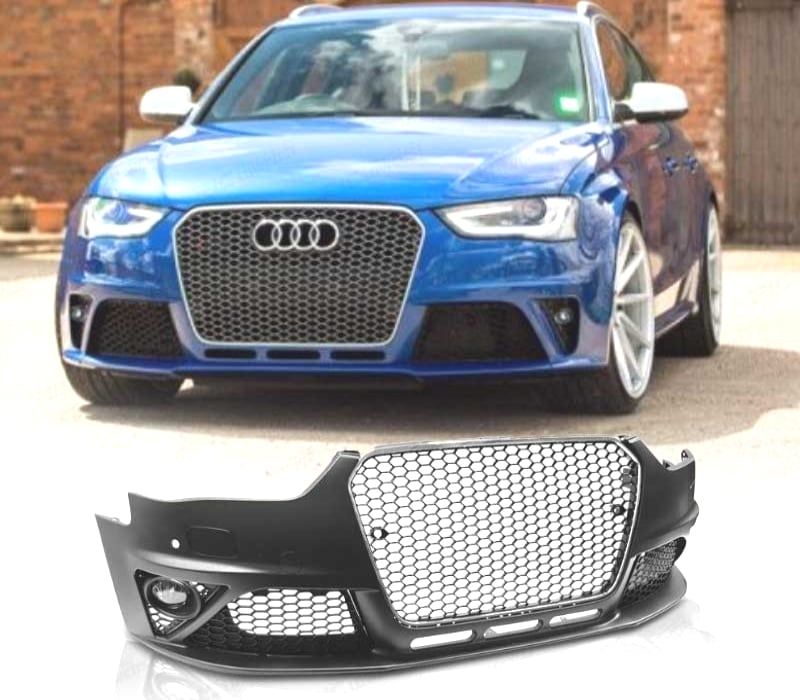 PARACHOQUES FRONTAL SEM FAROIS DE NEVOEIRO AUDI A4 B8 11-15 PDC SRA LOOK RS GRELHA CROMADA