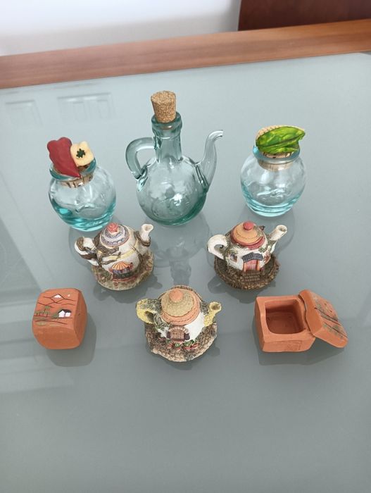 Peças porcelana cerâmica Barro Vidro antigas Pequenas dimensões*