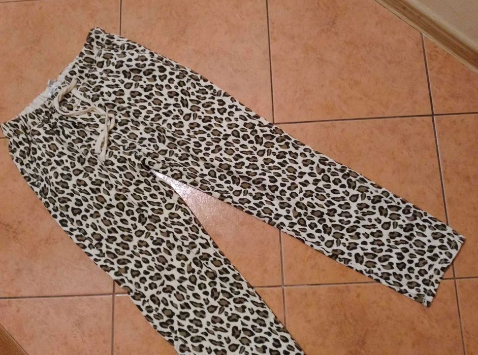 nowe spodnie panterka/cętki*SZACHOWNICA*36/38 S/M