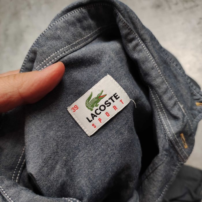 MĘSKA Koszula Elegancka Casual Bawełna PREMIUM Kieszonka Lacoste Haft