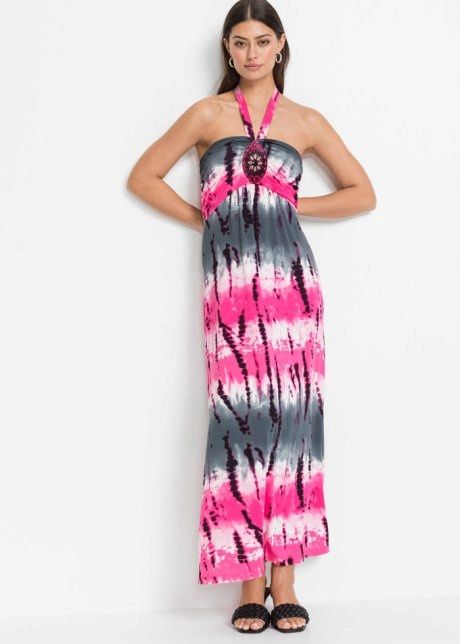 B.P.C maxi sukienka wiązana na szyi dżety r.40/42