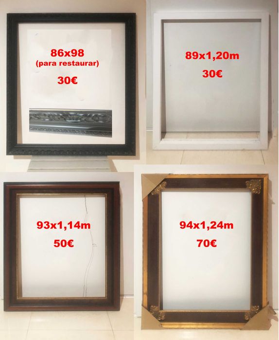 Diversas molduras grandes e pequenas