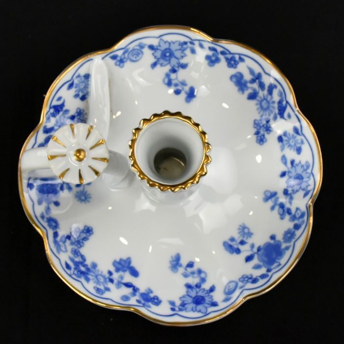 Palmatória com pega Porcelana Vidal Arte, Azul e Dourado