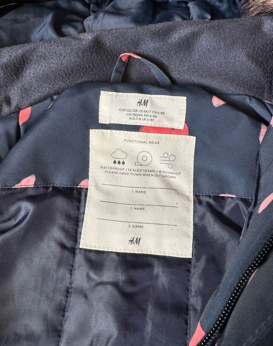 H&M kombinezon zimowy wodoodporny odblaski 122 128 stan idealny